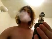 Preview 4 of Topless Transgirl Laying Down Some Vape Fog