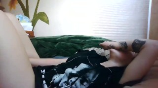  teen makes herself cum very hard with new vibrator