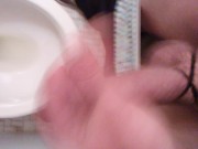 Preview 1 of POV Transgirl Cumming At Camera While Pissing on Hand