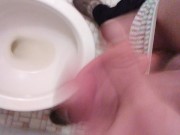 Preview 5 of POV Transgirl Cumming At Camera While Pissing on Hand