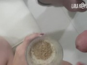 Preview 2 of Prayer group threesome girl drinks pee for the first time and loves it!
