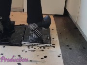 Preview 6 of Laptop crushed under sexy high heels