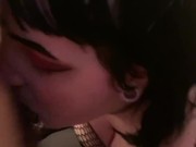 Preview 2 of Horny goth babe sucks a hard cock