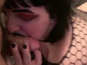 Preview 3 of Horny goth babe sucks a hard cock