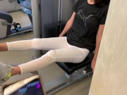 Preview 6 of public Masturbation with lovense (LUSH) PART 3. during fitness in the gym