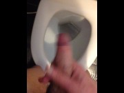 Preview 2 of Huge cock in public. Cums in the bathroom.