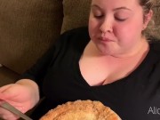 Preview 1 of SHOVING PIE DOWN INTO MY HUGE HUNGRY STOMACH