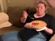 Preview 5 of SHOVING PIE DOWN INTO MY HUGE HUNGRY STOMACH