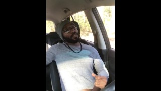 Horny Black Dude Stroke BBC & Cums in Public Trail