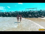 Preview 4 of BANGBROS - BIkini Babes Rinsing Off At The Beach