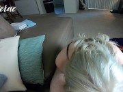 Preview 6 of Sensual blowjob and creampie - Amateur Couple - NikkieRae