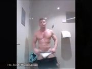 Preview 2 of Sexy Aussie muscle Public Gym Change Rooms underwear Bulge