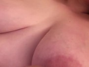 Preview 3 of Chubby girl plays and sucks on her own tits !