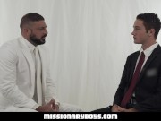 Preview 1 of MissionaryBoyz - Missionary Boy Plows A Muscular Priest’s Tight Ass