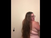 Preview 6 of Playing with my huge tits before hopping in the shower