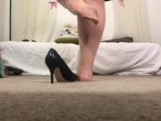 Preview 6 of Watch Beautiful BBW Remove Heels and Show Feet and Legs in Pantyhose