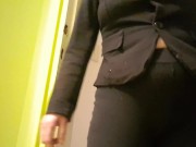 Preview 3 of Big flashed dick&Bulge b & b secretary milf