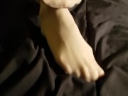Preview 1 of Dildo Foot job in My Nude Nylons!