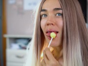 Preview 1 of CloseUp Sweet And Sensual Blowjob By Cute Girlfriend :-)