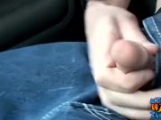 Preview 6 of Straight thuggish dude stroking dick publicly in car