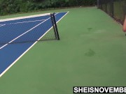 Preview 1 of I Gambled Away My Pussy Away On Public Tennis Court, Msnovember Reality Hardcore Fuck, Sheisnovember
