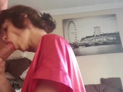 Preview 2 of Girl getting deep throat facefucked and gags on the cock