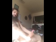 Preview 6 of uncircumsized hard 8 inch cock hairy hippie jacking off in the sunlight