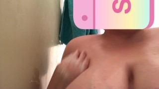 Soapy shower tit play 