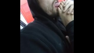 Toe sucking Popeyes drive-thru