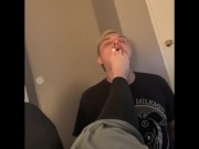 Preview 2 of Footboy can’t handle licking his own cum up
