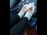 Preview 4 of Socks and Feet Tease on The Train