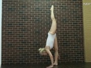 Preview 6 of Hot teen babe does gymnastics naked Dora Tornaszkova