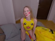 Preview 1 of Pikachu teen used her riding skills to get impregnated! Super effective!