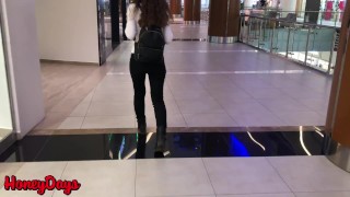 Sex in the mall, sucked and he fucked me and cum on my ass - HoneyDays