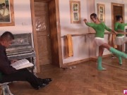 Preview 2 of Sexy ballerina Aleska Diamond gives a blowjob and sucks it down deepthroat