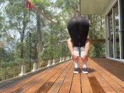 Preview 1 of SecretCrush4k - Fit Amateur Teen In Yoga Pants Working Out Big Sweaty Ass