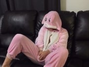 Preview 4 of Girl in bunny onesie masturbating on couch