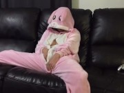 Preview 6 of Girl in bunny onesie masturbating on couch