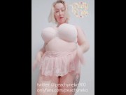 Preview 5 of Chubby BBW with Glasses Teases you in Cute Pink Lingerie