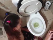 Preview 4 of Chubby teen loves taking daddy for a piss