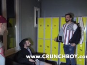 Preview 5 of the french pornstar Enzo RIMENEZ fucked raw by KOLDO GORAN in locker room