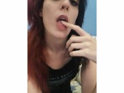 Preview 1 of Goth Redhead Teases, Strips and Shows her Body