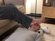 Preview 4 of Girlfriend makes me smell her feet after shopping in her smelly shoes