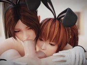 Preview 1 of Mai and Kasumi Shared Blowjob Dead or Alive