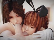 Preview 3 of Mai and Kasumi Shared Blowjob Dead or Alive