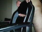 Preview 2 of Horny 18y/o Virgin Fucks Gaming Chair. BEST CUMSHOT YET!