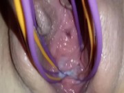 Preview 3 of Make her cream and squirt then dripping creampie her