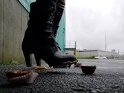 Preview 5 of Giant Black Boots Crushing Custard