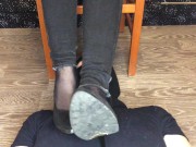 Preview 1 of kelly_feet mistress dominates in black nylon socks and foot fetish