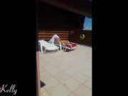 Preview 4 of Wanking while my hot wife tanning her perfect ass. WetKelly